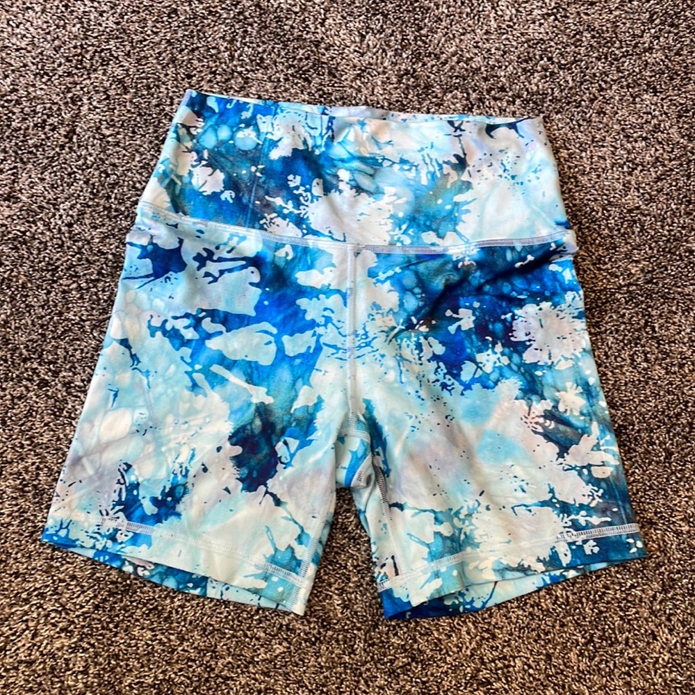 Fleo blue splash biker shorts M